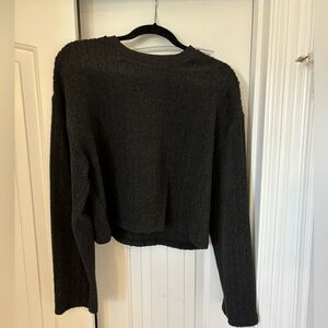 ZARA cropped sweater. Color is a dark grey. Never worn